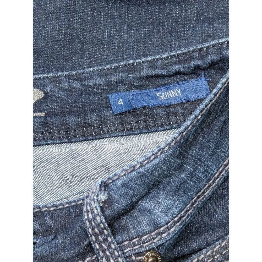 Seven‎ 7 Womens Size 4 Skinny Embroidered Studs Denim Blue Jeans